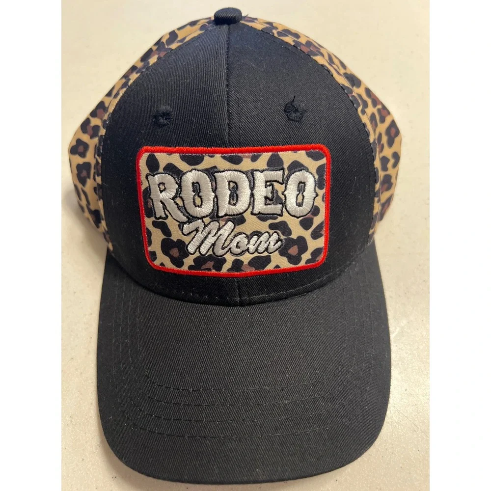 Ariat Rodeo Mom Leopard Print Snapback Hat‎ Black Tan Western Baseball Cap NEW